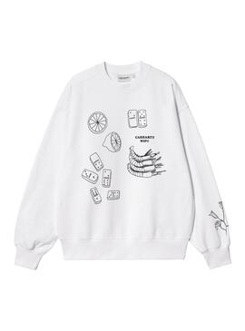 Sweatshirt Carhartt Isis Maria Lunch Blanc Pour Homme