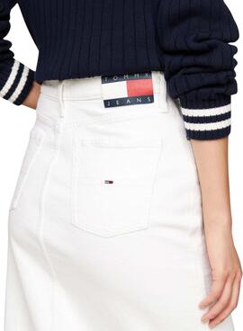 Jupe en jean Tommy Jeans Claire blanche longue pour femme