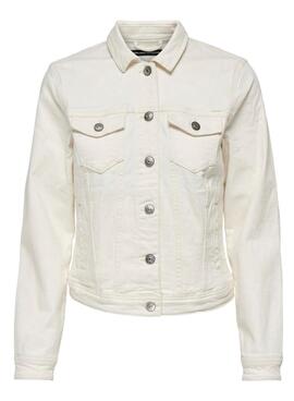 Veste Only Tia en denim beige pour femme