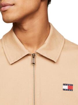 Veste Tommy Jeans Reg Cotton Beige pour homme