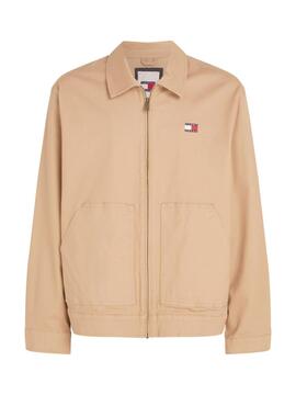 Veste Tommy Jeans Reg Cotton Beige pour homme