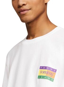 Maillot Tommy Jeans Summer Flag Blanc pour Homme