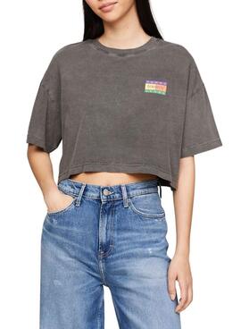 Maillot Tommy Jeans Oversize Summer Gris pour Femme