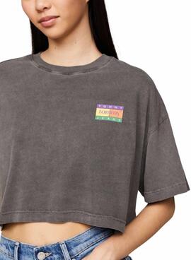 Maillot Tommy Jeans Oversize Summer Gris pour Femme