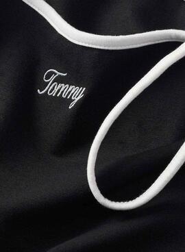 Maillot Tommy Jeans Slim Script Binding Noir pour Femme