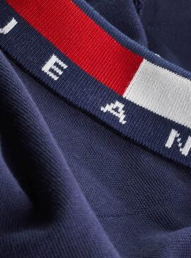 Polo Tommy Jeans Flag Neck Marine Homme