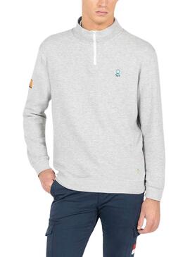 Sweatshirt El Pulpo Perkins Patch Gris Pour Homme