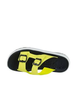 Sandales Munich Banzai jaune pour femme.