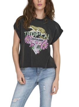 T-shirt Only Lucinda Noir pour femme