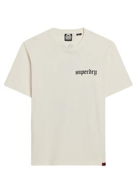 T-shirt Superdry Tatto Graphic Loose Blanc Pour Homme