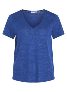 Débardeur Vila Viamer V-Neck Lace bleu pour femme