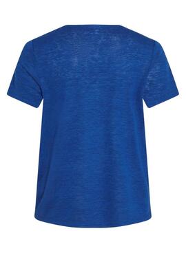 Débardeur Vila Viamer V-Neck Lace bleu pour femme