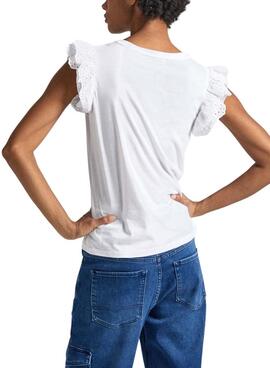Camiseta Pepe Jeans Lindsay Blanc pour Femme