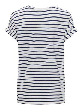 Maillot à rayures col V Only Moster marine pour femme