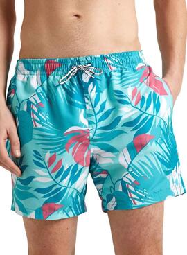 Maillot Pepe Jeans Leaf Turquoise pour Homme