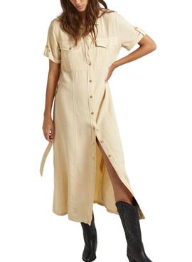 Robe Pepe Jeans Evelinda Beige Pour Femme