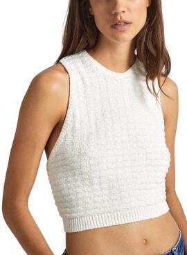 Top Pepe Jeans Gaia Blanco Pour Femme