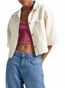 Chemise Pepe Jeans Elle Beige pour Femme