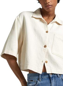 Chemise Pepe Jeans Elle Beige pour Femme