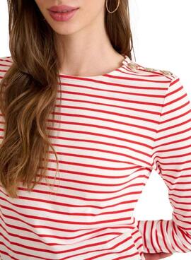 T-shirt Naf Naf Marin Rouge pour Femme