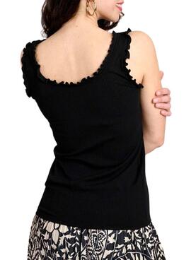 T-shirt Naf Naf froncée noir pour femme