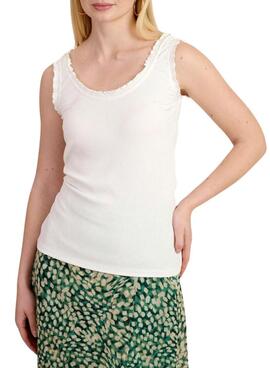 Maillot Naf Naf froncé blanc pour femme