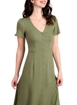 Robe Naf Naf Boutons Vert Pour Femme