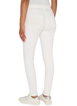 Jean Pepe Jeans Skinny Blanc pour Femme
