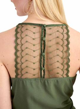 Camiseta de encaje verde para mujer de Top Naf Naf.