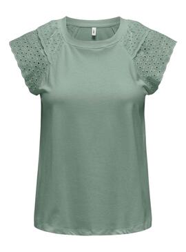 T-shirt Only Xiana verte pour femme.