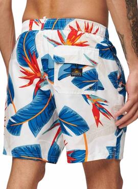 Maillot de bain Superdry Hawaiian Bleu et Blanc Pour Homme