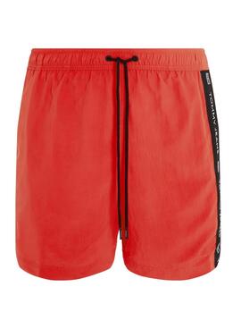 Maillot Tommy Jeans à cordon de serrage avec bande latérale rouge pour homme