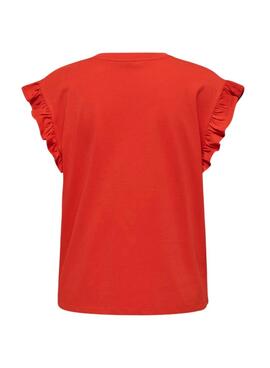 Camiseta Only Pernille Rouge pour Femme.