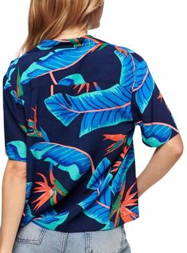 Chemise Superdry Beach Bleu pour Femme