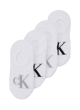 Chaussettes Calvin Klein Footie Pinky Blanc pour Femme
