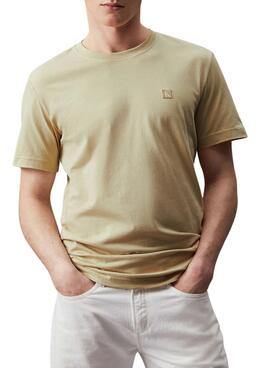 Camiseta Calvin Klein Embro Badge Vert Pour Homme