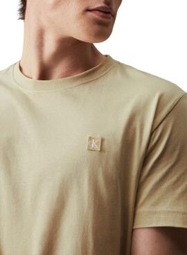 Camiseta Calvin Klein Embro Badge Vert Pour Homme