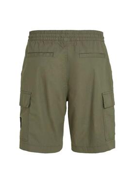 Bermudas Calvin Klein Washed Cargo Vert Pour Homme