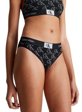 Culottes Calvin Klein Litho Noir Pour Femme