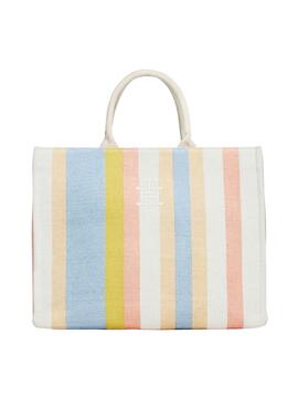 Sac Tommy Hilfiger Beach Tote Rayures Multicolores Pour Femme