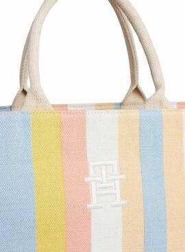 Sac Tommy Hilfiger Beach Tote Rayures Multicolores Pour Femme