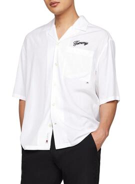Chemise Tommy Jeans Resort Relaxed Blanc Pour Homme