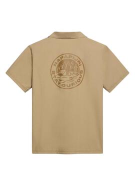 Chemise Napapijri Boyd beige pour homme et femme