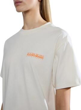 Camiseta Napapijri Faber blanche pour femme.