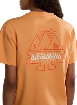 T-shirt Napapijri Faber Orange Pour Femme