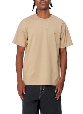 Camiseta Carhartt Chase Beige pour homme