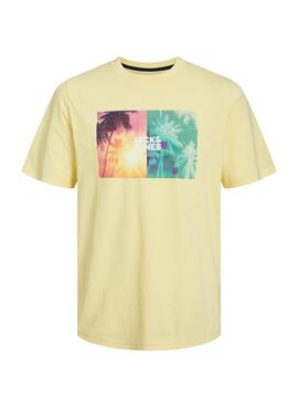 T-shirt Jack and Jones Navin Jaune Pour Homme
