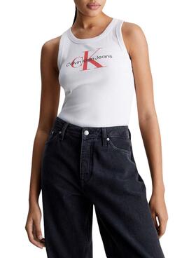 Maillot Calvin Klein Archival Monologo Blanco Pour Femme