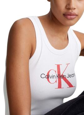 Maillot Calvin Klein Archival Monologo Blanco Pour Femme