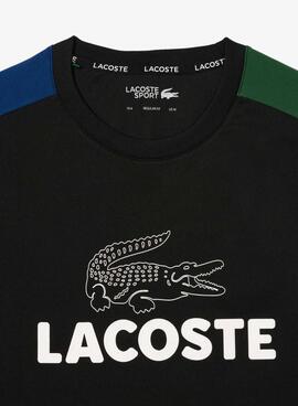 T-shirt Lacoste Tennis Colorblock Bleu marine pour homme